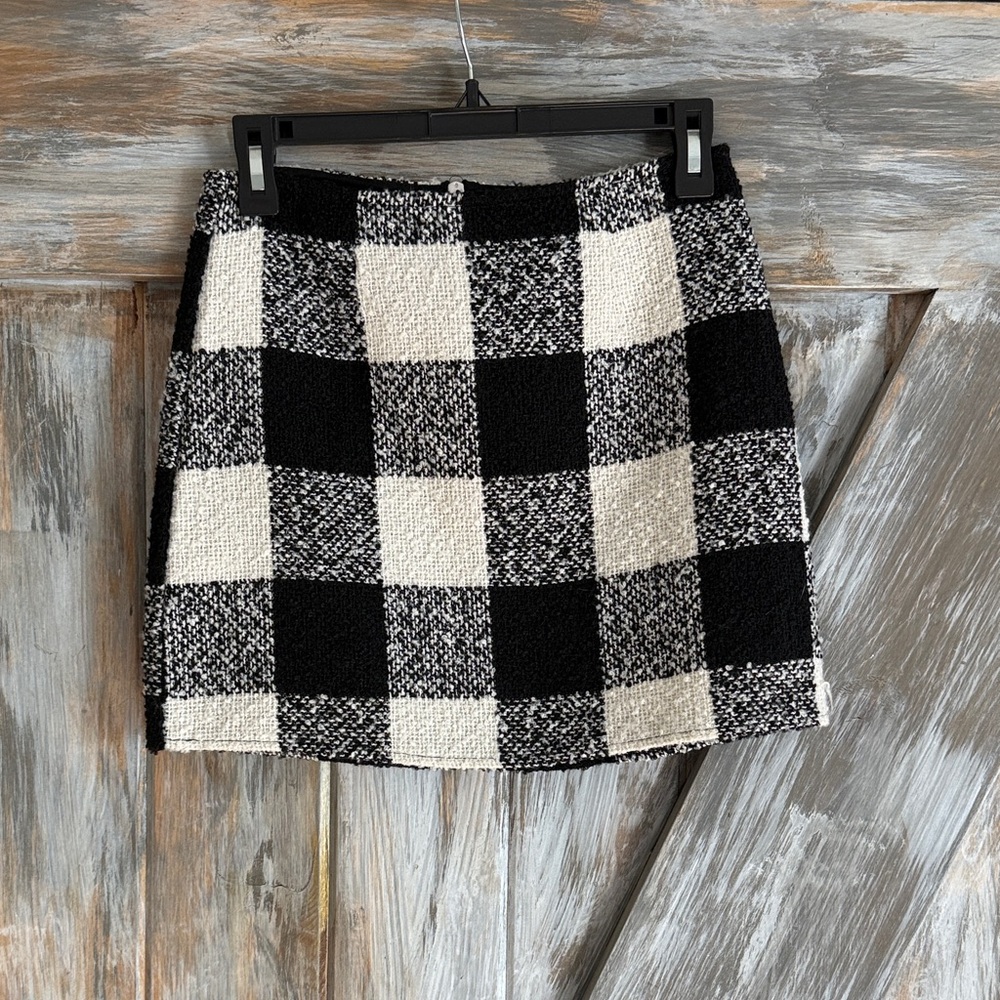 Forever 21 Monochrome Checkered Mini Skirt